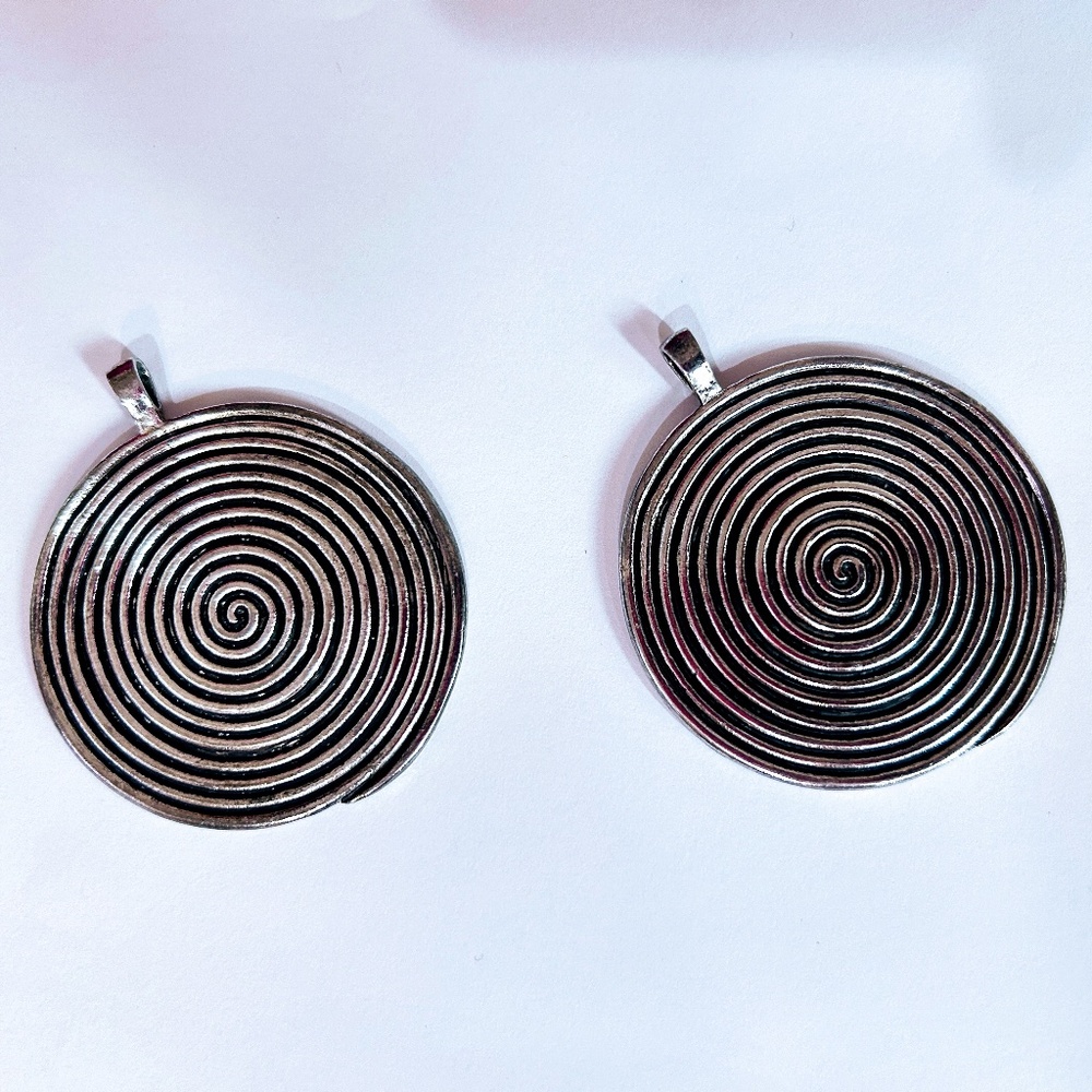 Round Spiral Silver Earrings